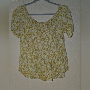 Rewind Mustard Floral Blouse